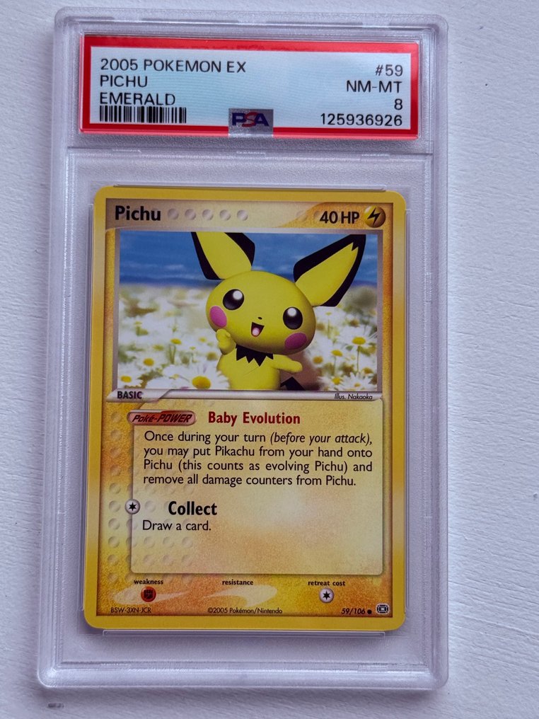 Pokémon Graded card - Pichu 59/109 - PSA 8 - EX #1.0