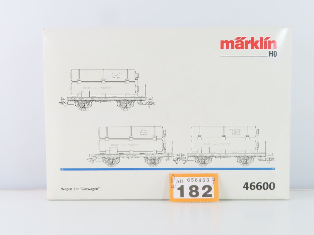 Märklin H0 - 46600 - Σετ τρένου μοντελισμού μεταφοράς εμπορευμάτων (1) - Σετ τριών φορτηγών αυτοκινήτων με διπλούς άξονες για τη μεταφορά υγρού αερίου. - K.Bay.Sts.B #4.3