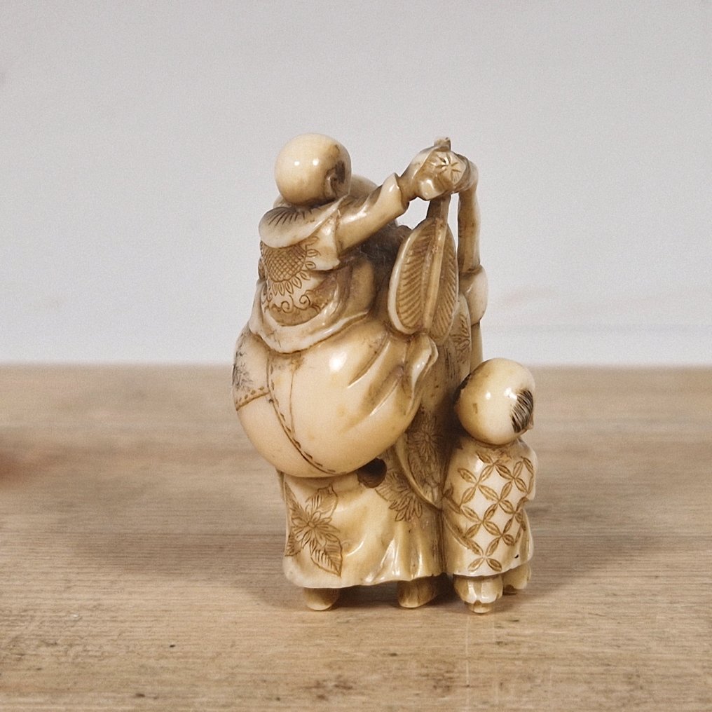 Hotei 带棍子 - 象牙 - 日本 - 明治時期（1868-1912） #3.2