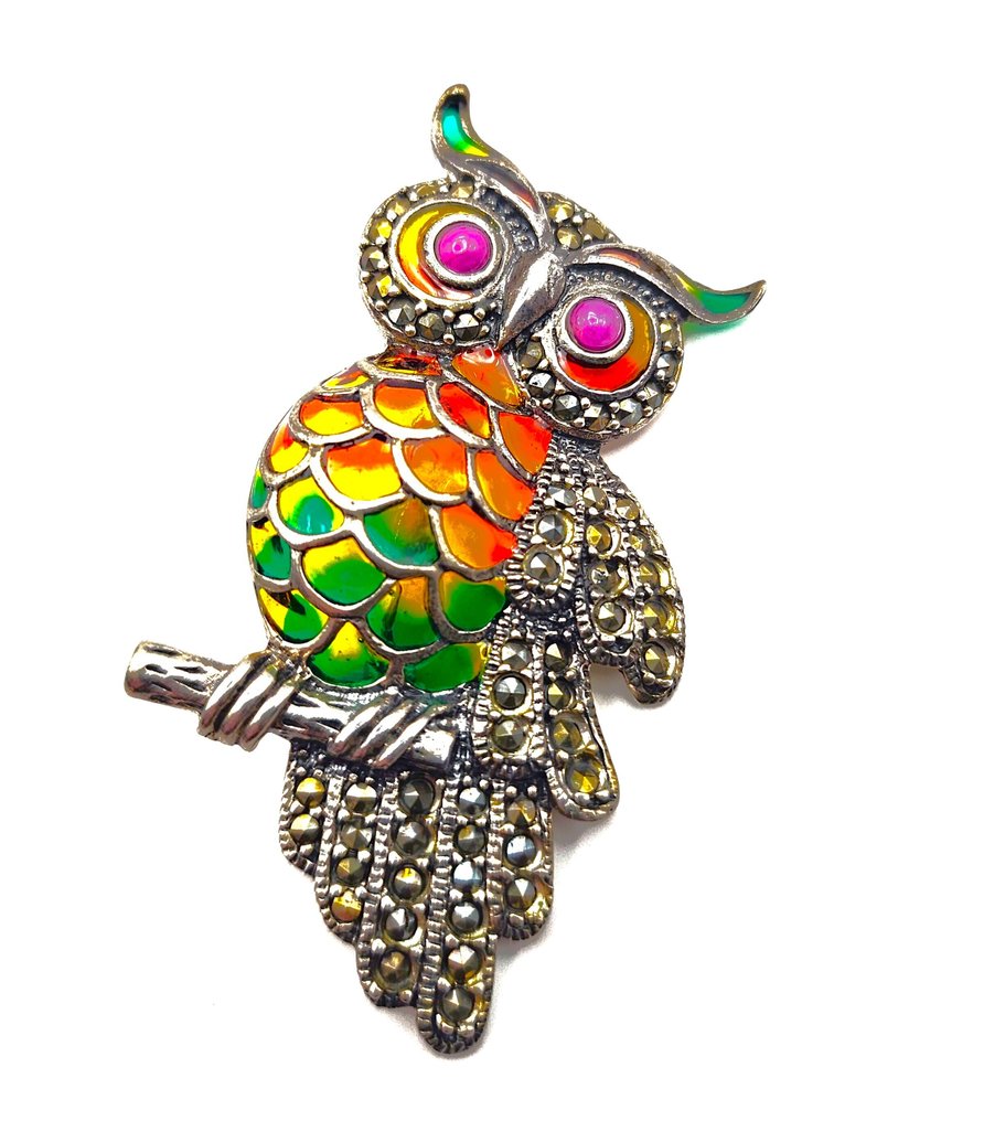 Senza prezzo di riserva - Spilla Argento - 1.45ct. tw. Rubino #2.1