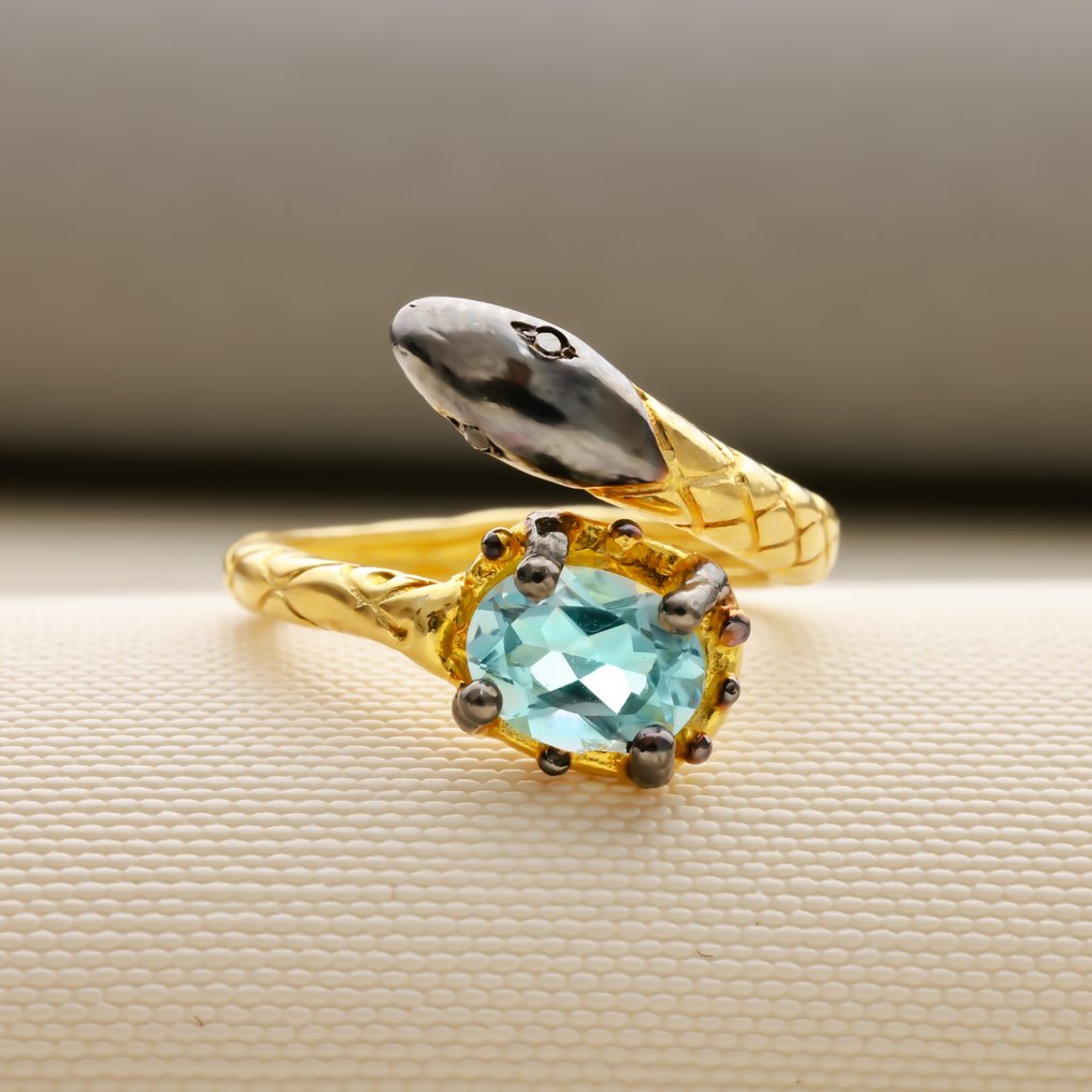 Zonder minimumprijs - Ring Zilver - 1.00ct. tw. Topaas - Met laboratoriumrapport #1.0