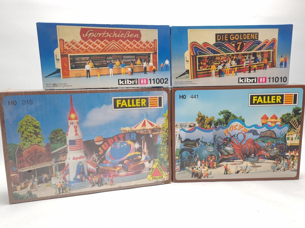 Faller, Kibri H0 - 319/441/11002/11010 - Κιτ κατασκευής τρένων μοντελισμού (4) - 4x πακέτα κατασκευής Kermis #1.0