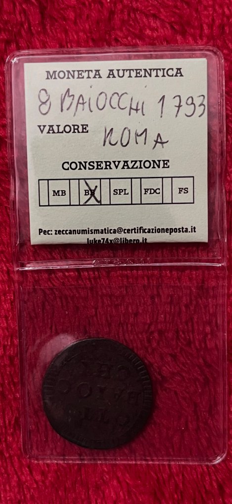 roma pio VI. 8 Baiocchi 1793 (Sem preço de reserva) #2.1