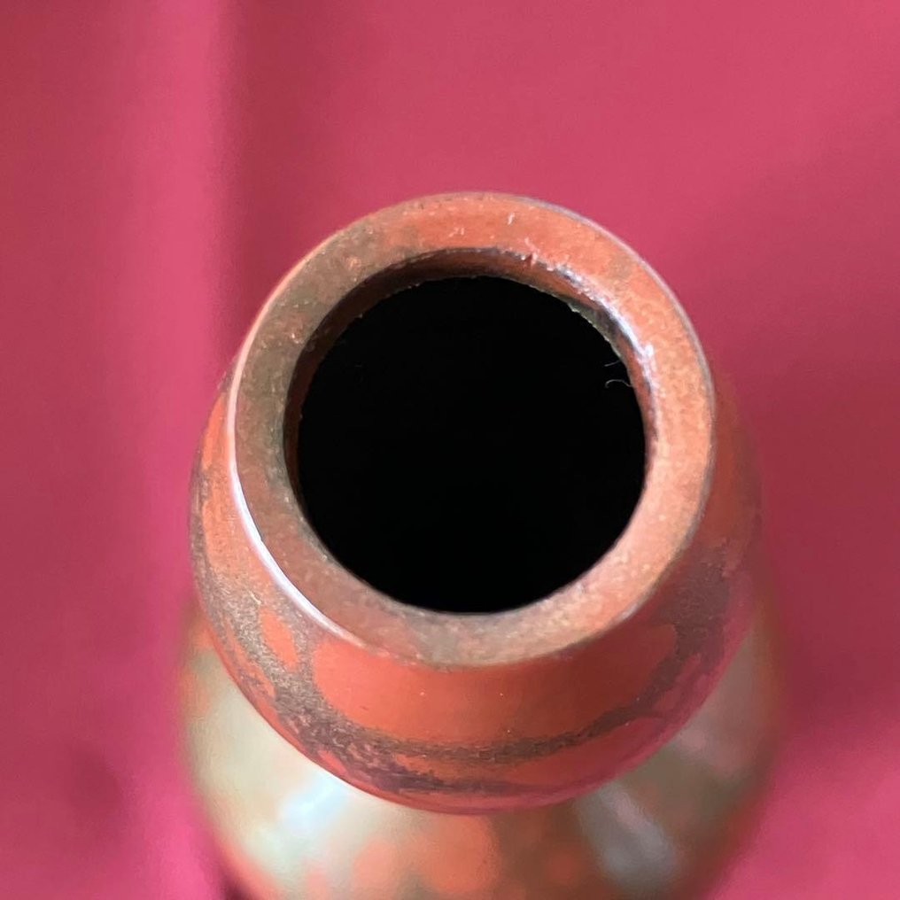 高冈铜器花瓶，由Hirohiro铸铜，日本艺术金属工艺，附盒子 - 铸铜（高冈铜器） - by Hirohiro - 日本 - 昭和到平成时期（20世纪末） #4.3