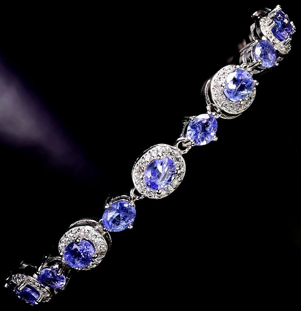 Senza prezzo di riserva - Bracciale Argento Tanzanite #4.3
