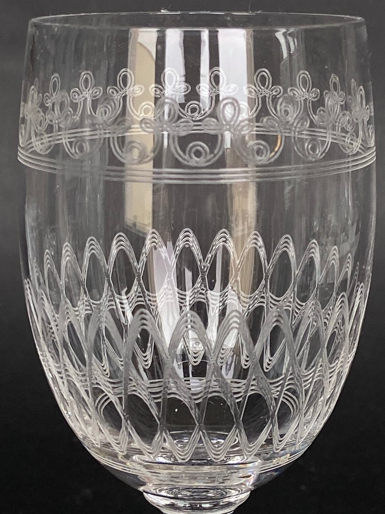 Choisy-Le-Roi - Wine glass - Magnificent set of 6 red wine glasses - Model Christine - Engraved crystal #2.1