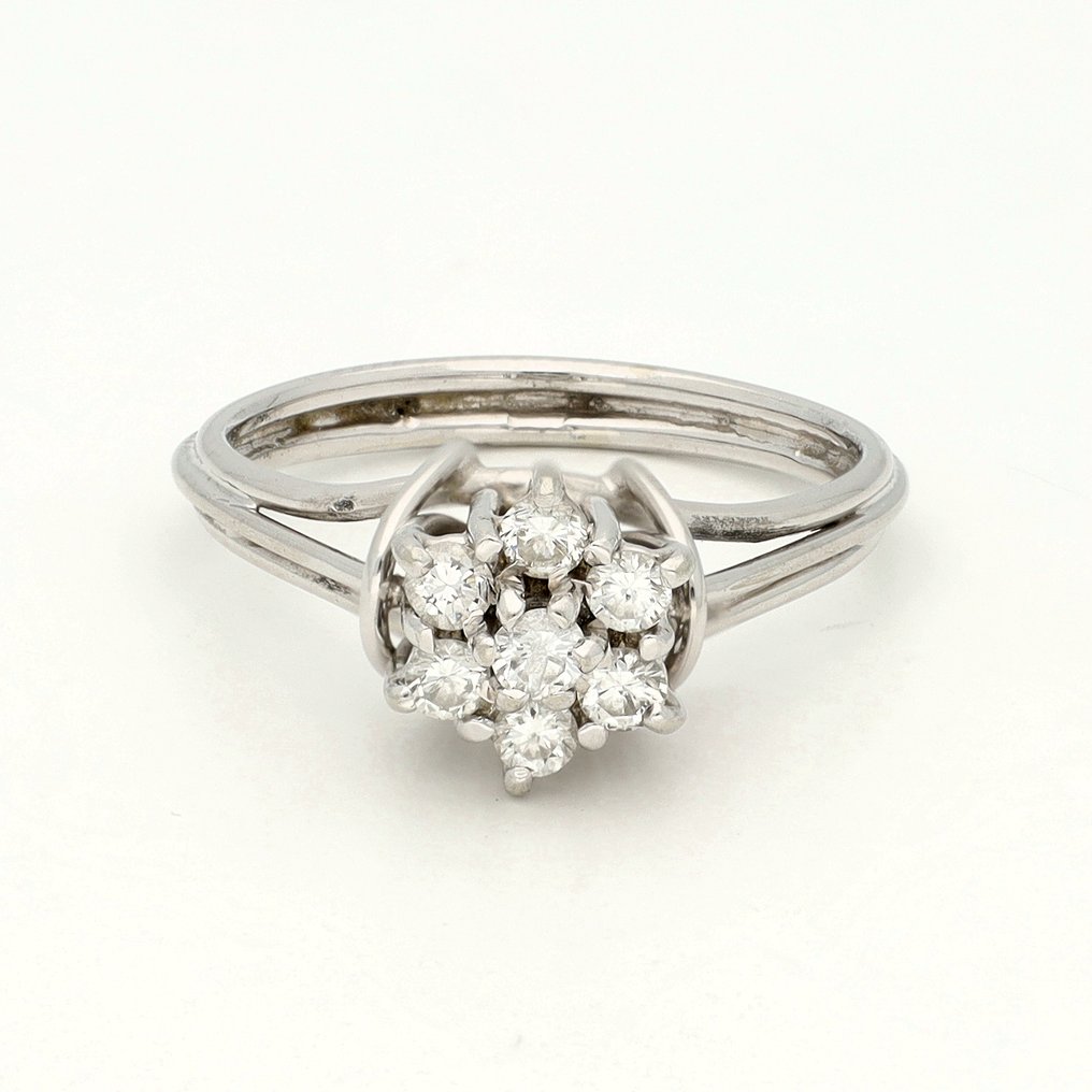 Ring - 18 karaat Witgoud Diamant (Natuurlijk) #1.0