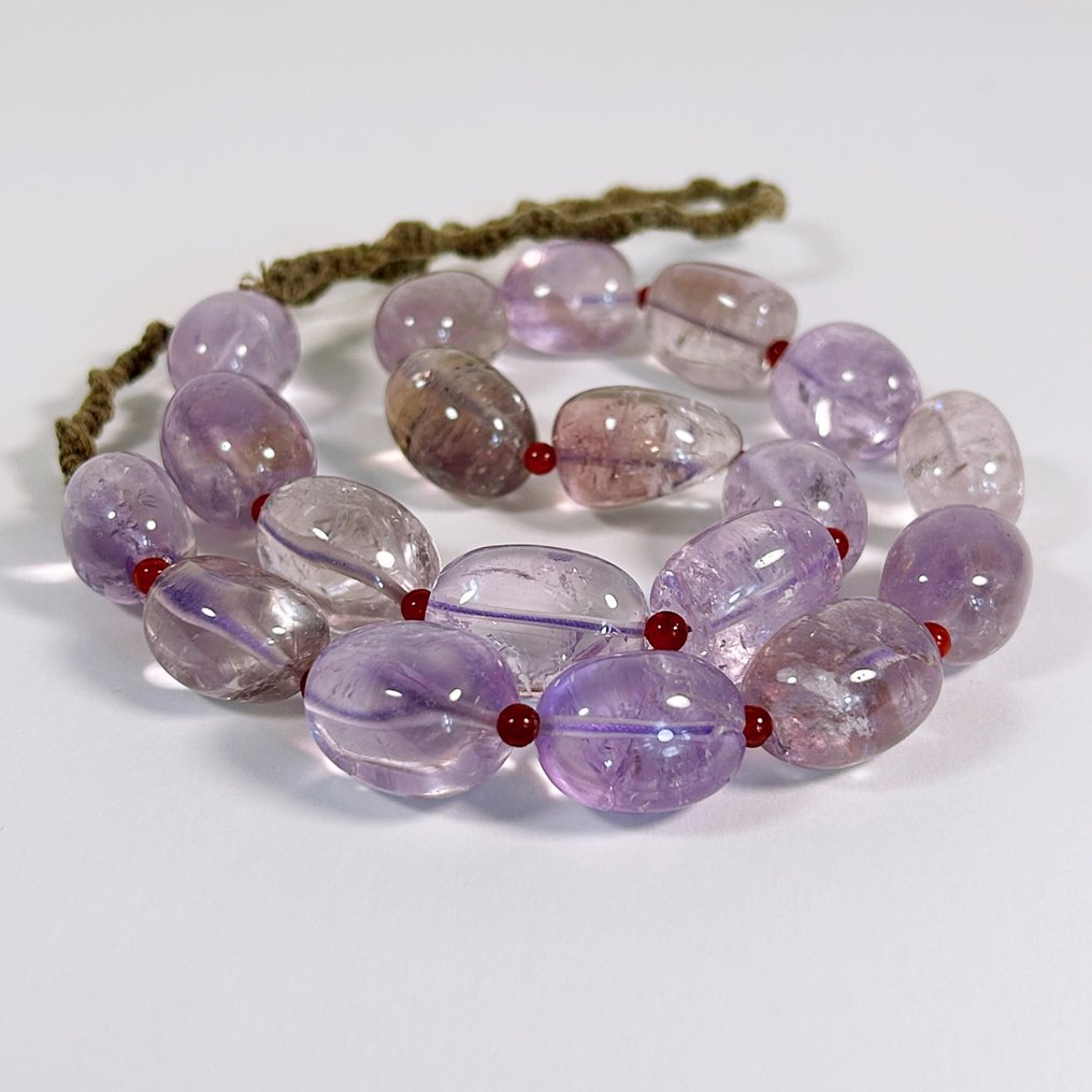 Collier en améthyste naturel, ancien, en minerai. - Népal  (Sans prix de réserve) #1.0