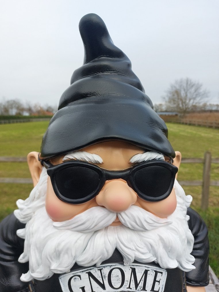 Statue, biker gnome 65 cm high - 67 cm - polyresin #4.3