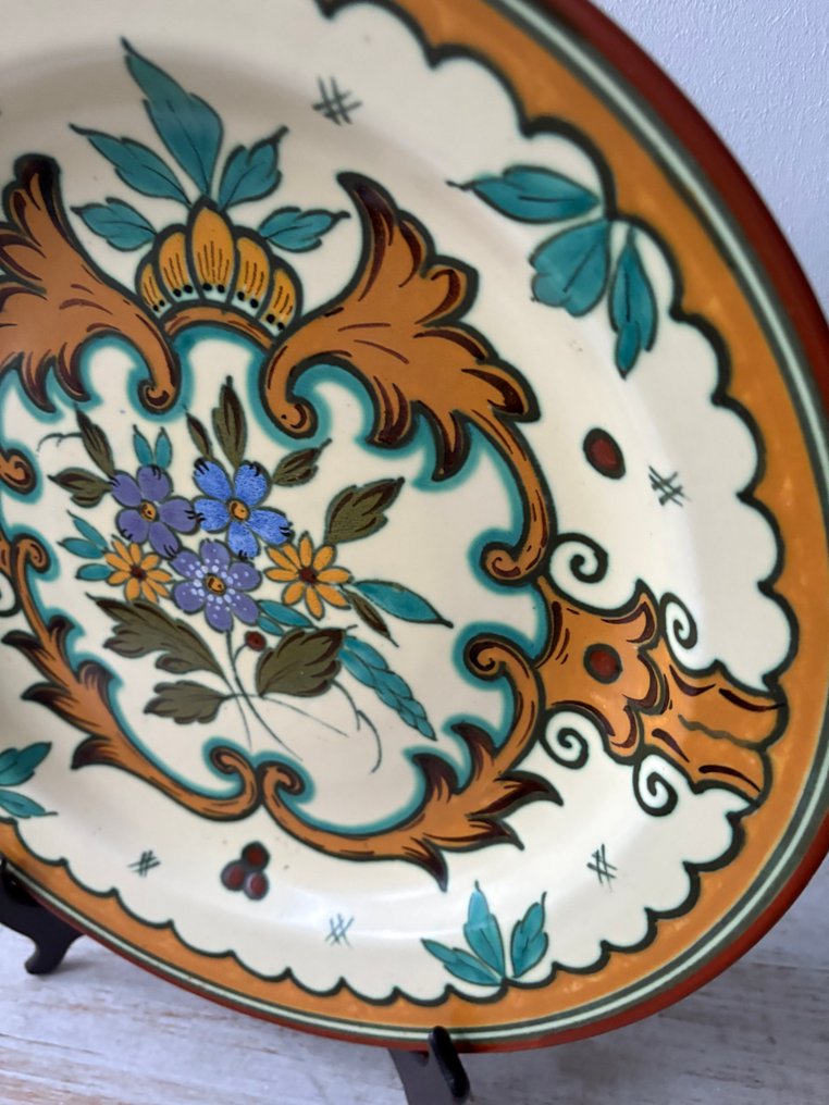 Plateelbakkerij Zuid-Holland - 牆板 (3) - Decor Medal - 陶瓷 - 34 厘米 + 22 厘米 #2.1