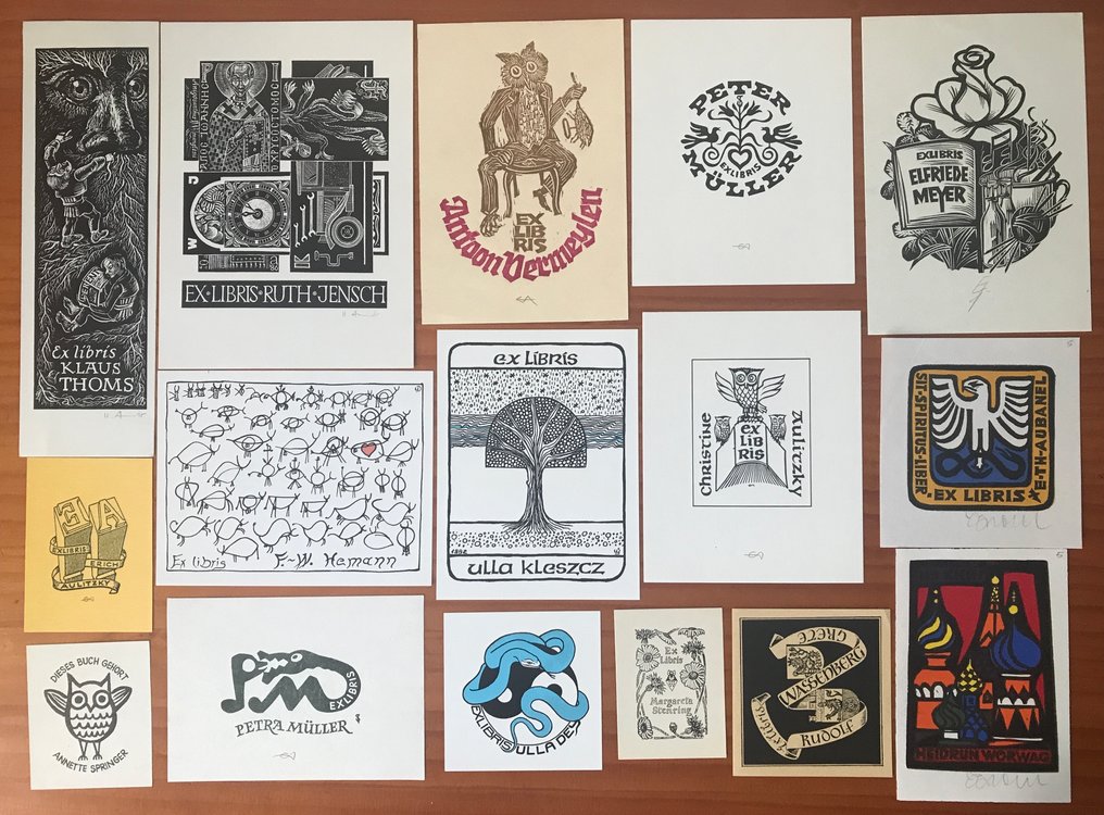 Lot with 113 ex-libris & engravings by German artists. Exlibris - Ex libris  #4.3