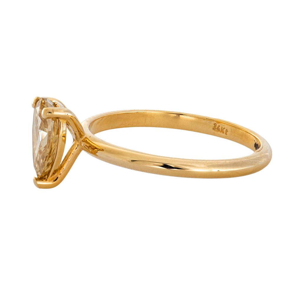 Nincs minimálár - Gyűrű - 14 kt. Sárga arany - 1.03ct. tw. Sárga Gyémánt (Természetes színű) #4.3