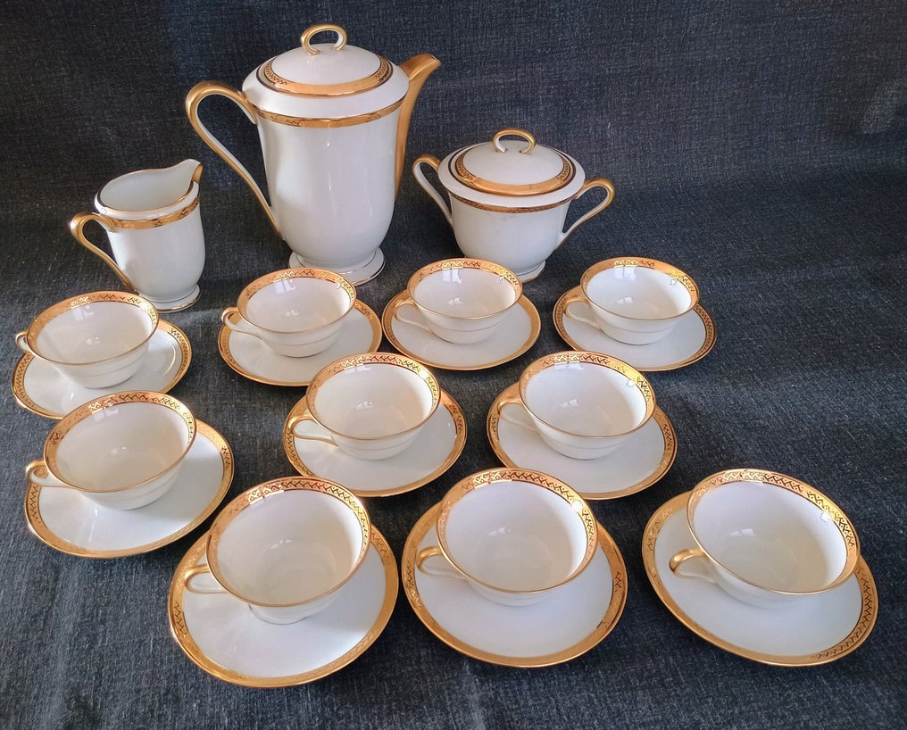 Limoges - Service à café (23) - Or 24 ct - Grec doré #1.0