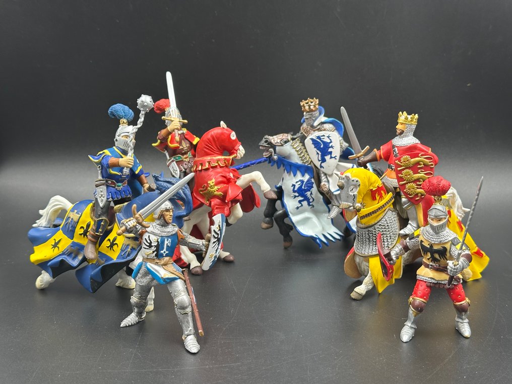 Statuetta - Papo – 10x Vintage Ridders en paarden (2001–2004) - plastica #1.0