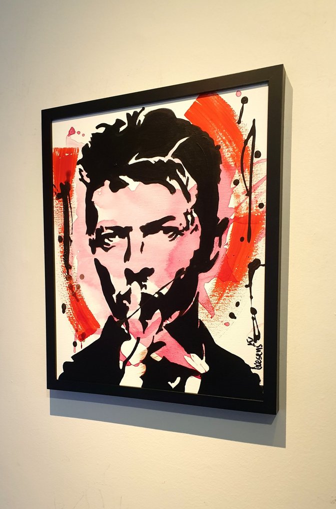 Liesens - David Bowie (handpainted on canvas) met lijst #3.2