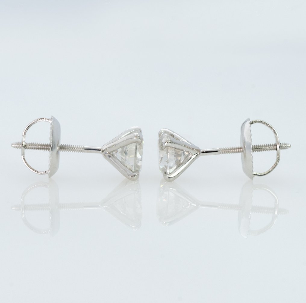 Nincs minimálár - Drop fülbevaló - 14 kt. Fehér arany - 1.03ct. tw. Gyémánt (Természetes) - GWLab #4.3