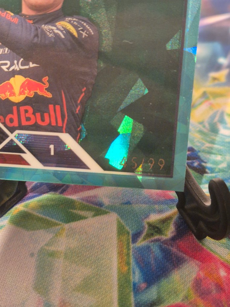 2021, 2022 Topps Chrome, Sapphire Aqua /99 Max Verstappen 33 Rinnakkaiskortti, Sarjoitettu kortti, Rajoitettu painos - 2 Card - Erinomainen (EX) #3.2