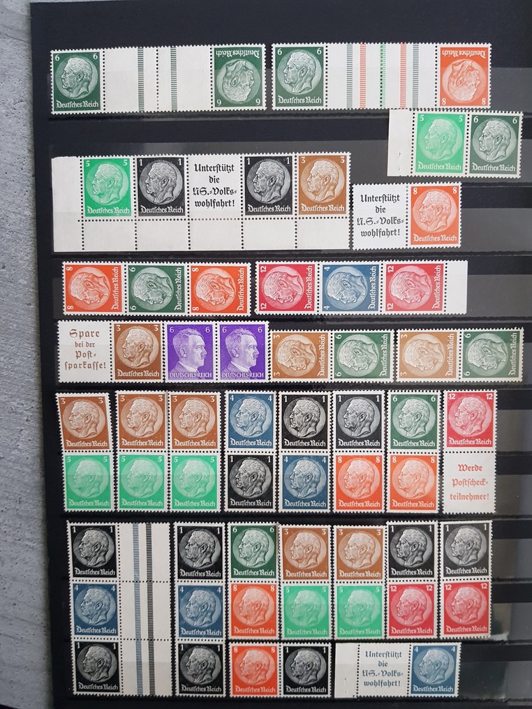 Det tyske keiserrike  - Partikombinasjon stempler på innstikk-kort. #4.3