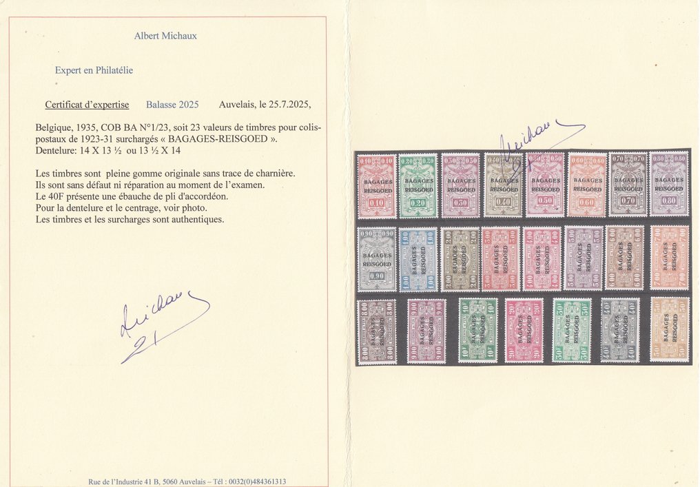 Βέλγιο 1935 - καραμέλες ρυζιού - OBP : BA 1/23 #3.2
