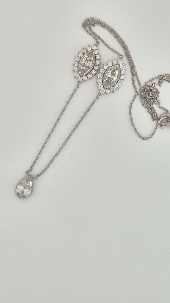 Nyaklánc - 14 kt. Fehér arany - 2.65ct. tw. Gyémánt (Laboratóriumban előállított) - Gyémánt #3.2