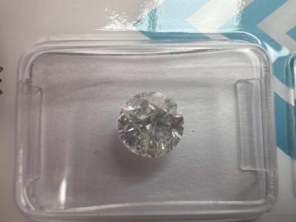 Zonder minimumprijs - 1 pcs Diamant (Natuurlijk) - 1.10 ct - Rond - H - P2 - International Gemological Institute (IGI) #1.0