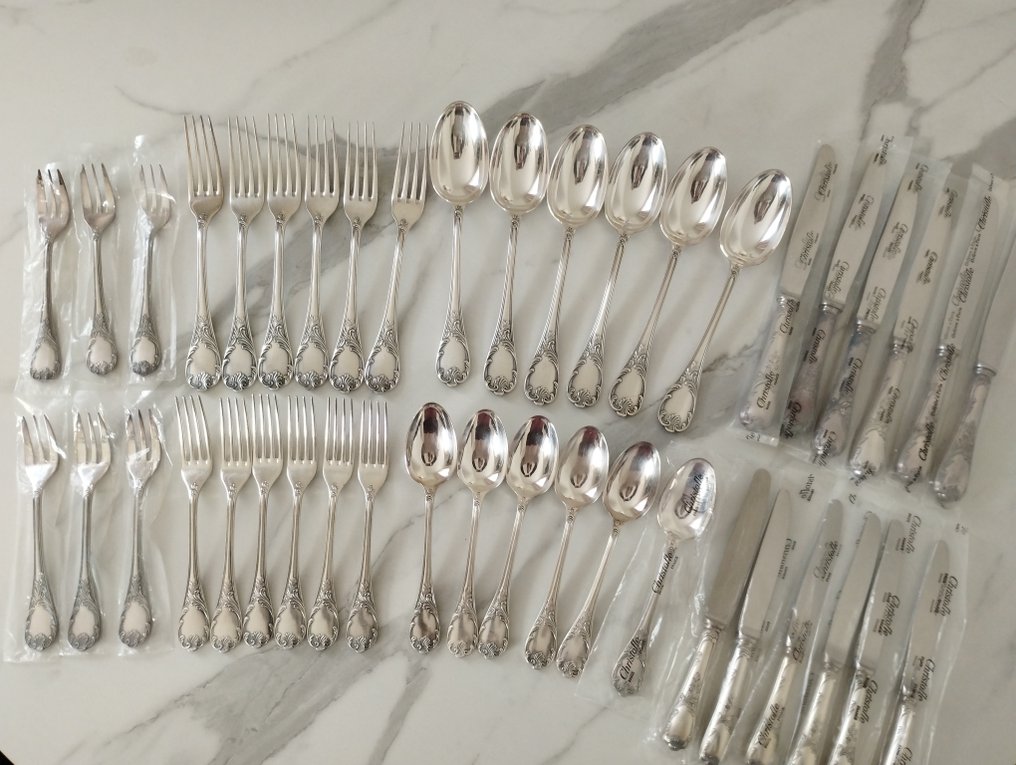 Christofle - Cutlery set (42) - Marly - Silverplated #1.0