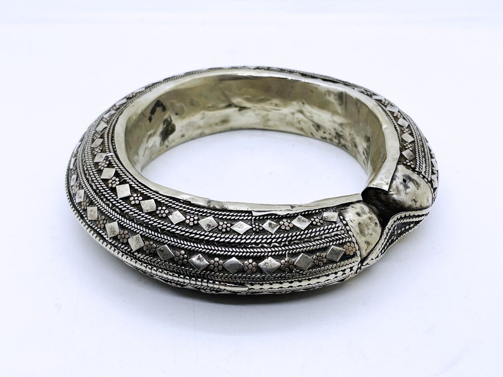 Antigo bracelete beduíno de braço superior - Prata - Iémen - Início do século XX #3.2