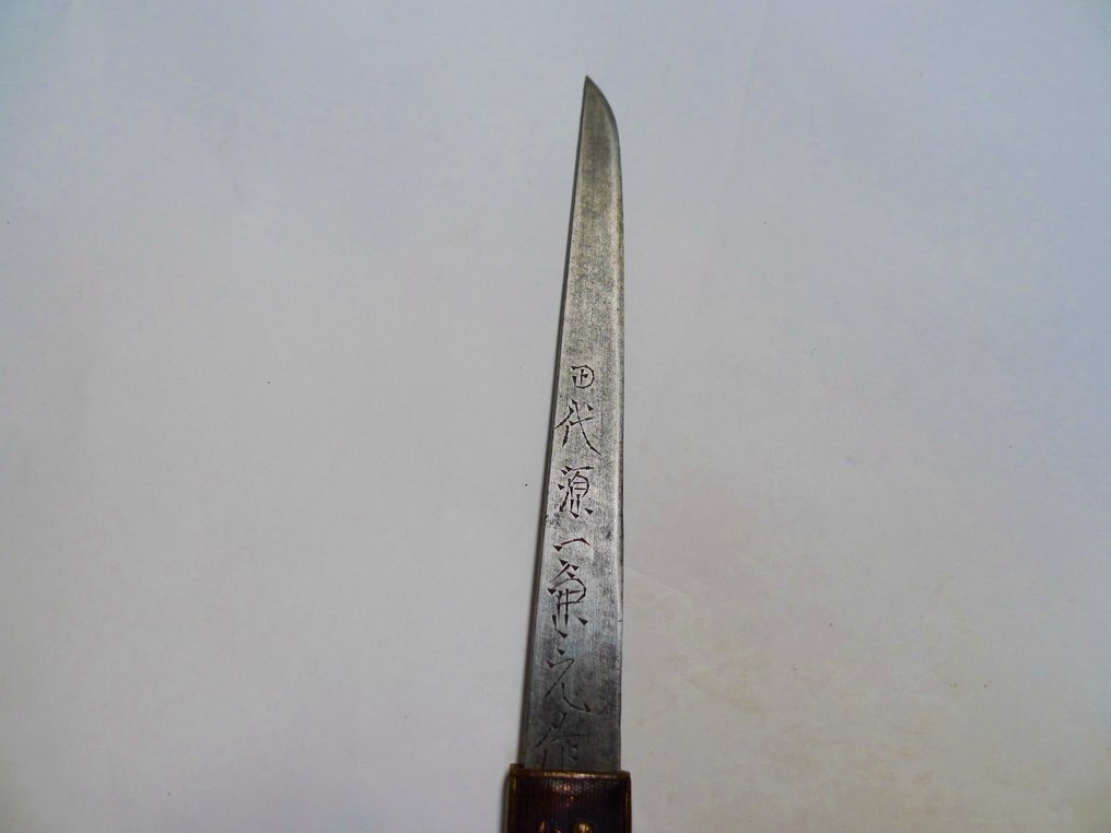 美丽的签名小刀，狮子、牡丹花、叶子、植物图案的Kozuka - 日本 #2.1