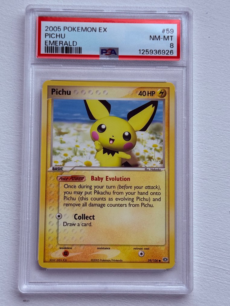 Pokémon Graded card - Pichu 59/109 - PSA 8 - EX #1.0