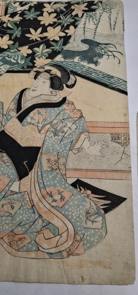 2 antieke Japanse Houtsnedes oa De drieënvijftig paren voor de Tokaido Road - Utagawa Kuniyoshi (1797-1861) & Utagawa Kunisada (1785-1865) - Ιαπωνία - Edo Period (1600-1868) (χωρίς τιμή ασφαλείας) #3.2