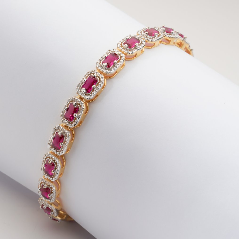 No reserve price - Bracelet Silver Ruby - Tennis Bracelet #1.0