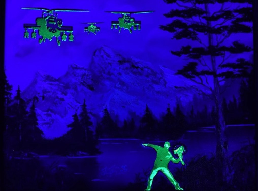 Fictional World (1980) - Banksy's Glowing Flower Thrower #1.0