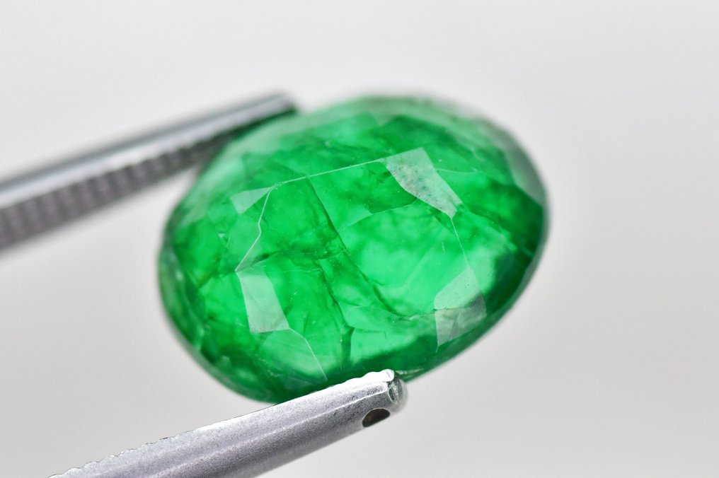 Zonder minimumprijs - 1 pcs Groen Smaragd - 3.04 ct - International Gemological Institute (IGI) - Levendig groen Zambiaans #4.3