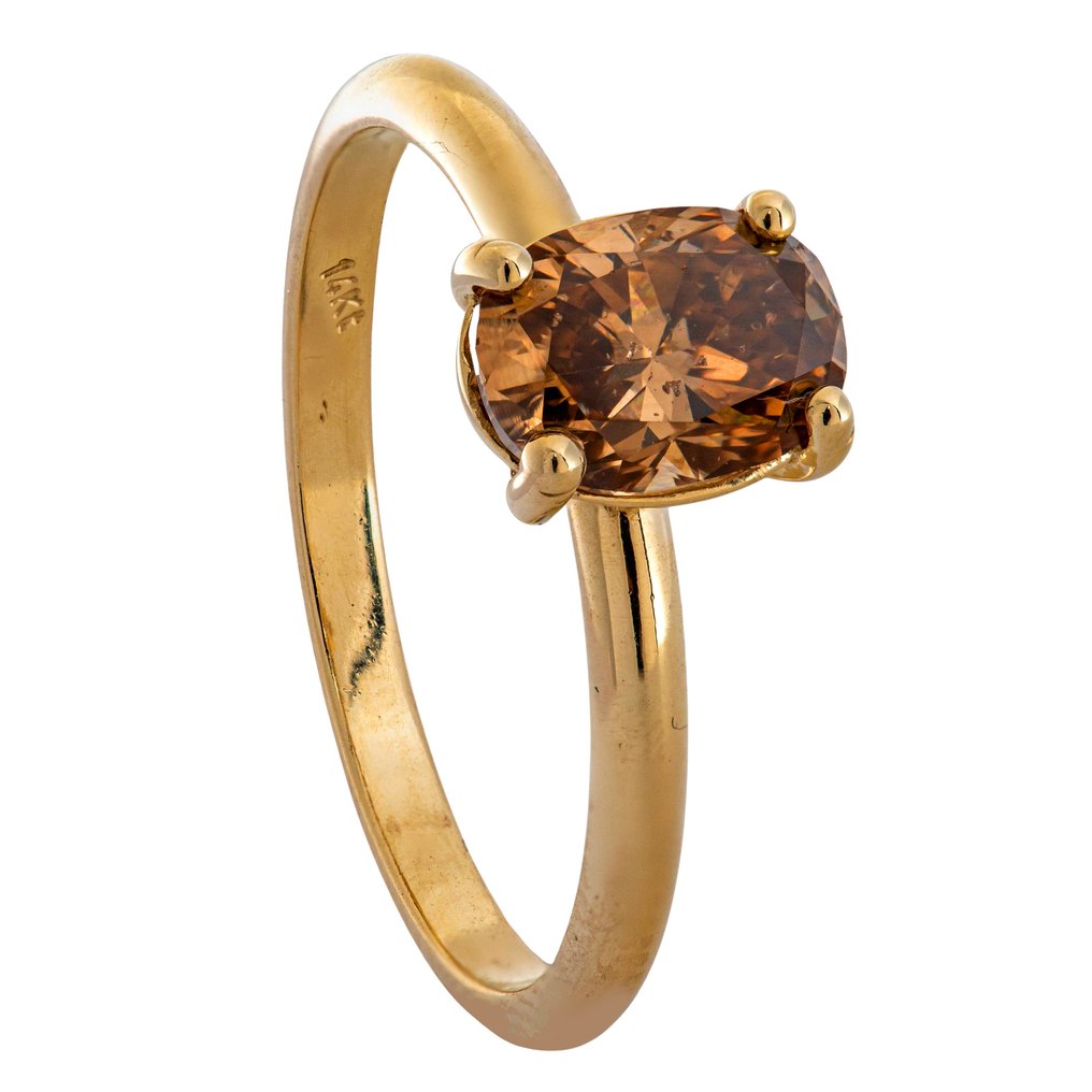 Ei pohjahintaa - Sormus - 14 kt. Keltakulta - 2.20ct. tw. Keltainen Timantti (Luonnonvärinen) #1.0