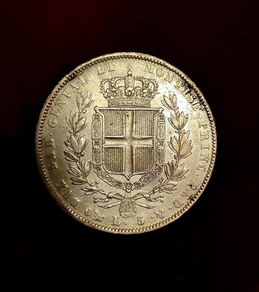 Ιταλία, Σαβοΐα Carlo Alberto. 5 Lire 1836 Genova (χωρίς τιμή ασφαλείας) #1.0