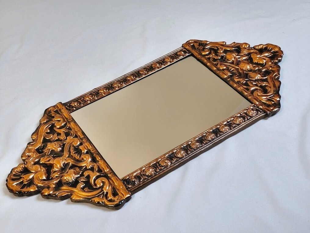 Stockholm -  Konstsmide Atelje - Ragnar Parck - Tükör  - Réz, Fa, Üveg - Barokk tükör #1.0