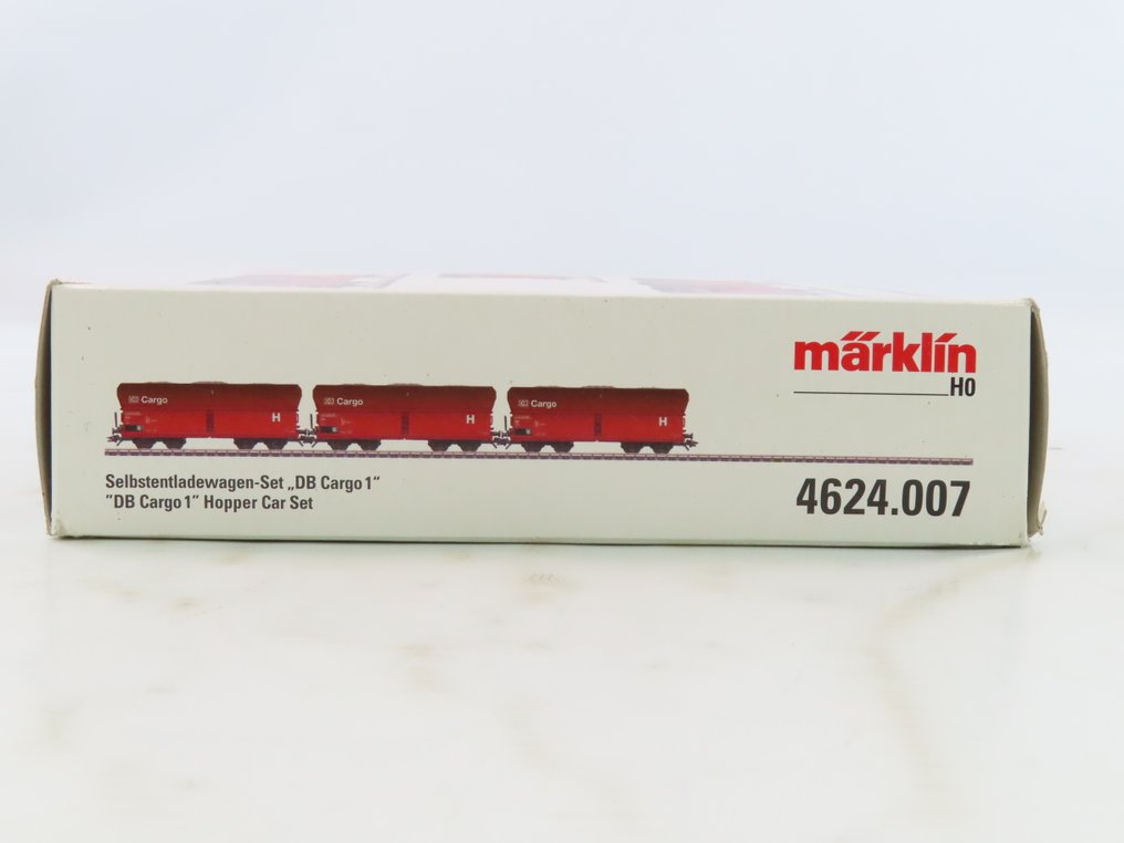 Märklin H0 - 4624 - Modellvonat teherfuvarozás (3) - 3 négytengelyes alváz/self-losers Erz III, típus Fad - DB #4.3