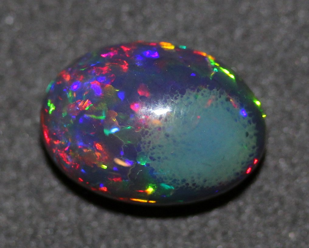 8,98 ct. – Echter schwarzer Opal mit bunten Regenbogenblitzen poliert- 1.8 g #4.3