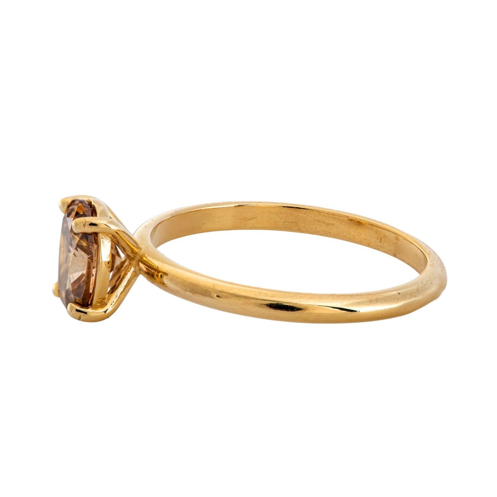 Ei pohjahintaa - Sormus - 14 kt. Keltakulta - 2.20ct. tw. Keltainen Timantti (Luonnonvärinen) #4.3