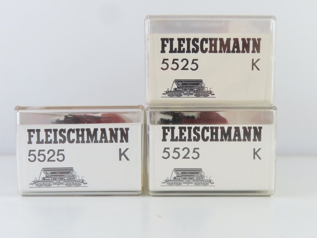 Fleischmann H0 - 5525 - Model train freight carriage (3) - 3x 4-axle self-unloaders - DB #4.3