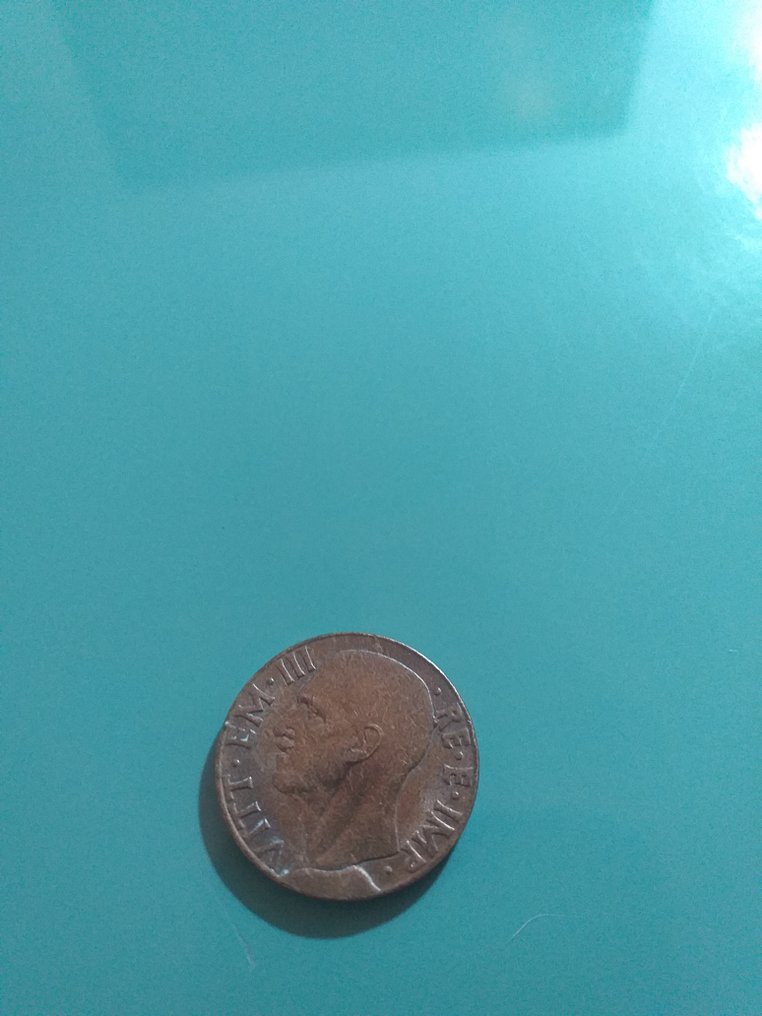 Italia, Kongeriket Vittorio Emanuele III. 10 Centesimi 1943 errore - eccesso di metallo + L evanescente (Ingen reservasjonspris) #4.3