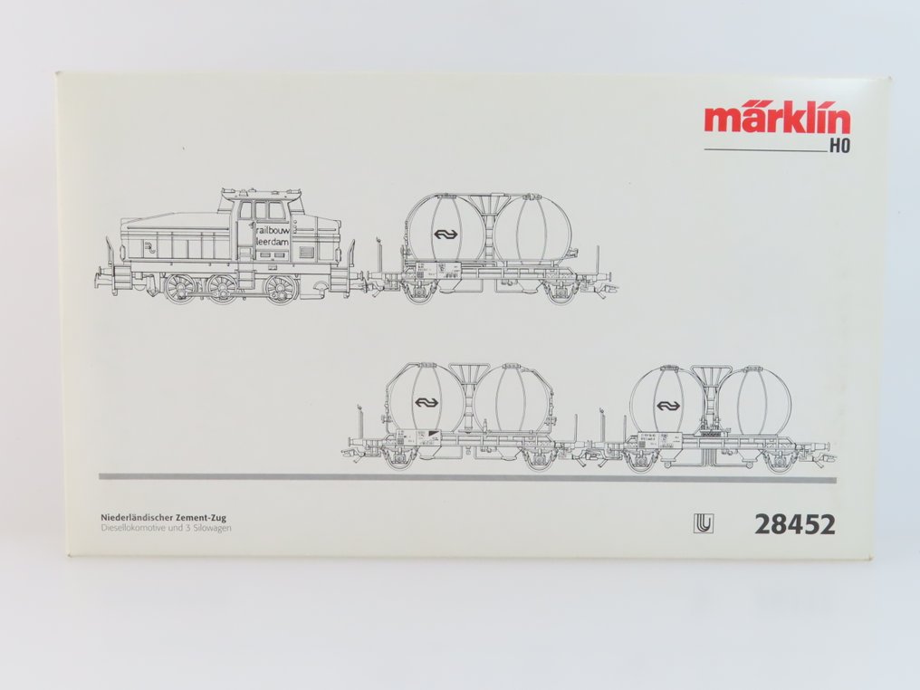 Märklin H0 - 28452 - Train set (1) - 4-piece set 'Railbouw Leerdam' with locomotive and 3 ballast wagons. - NS, Railbouw Leerdam #2.1