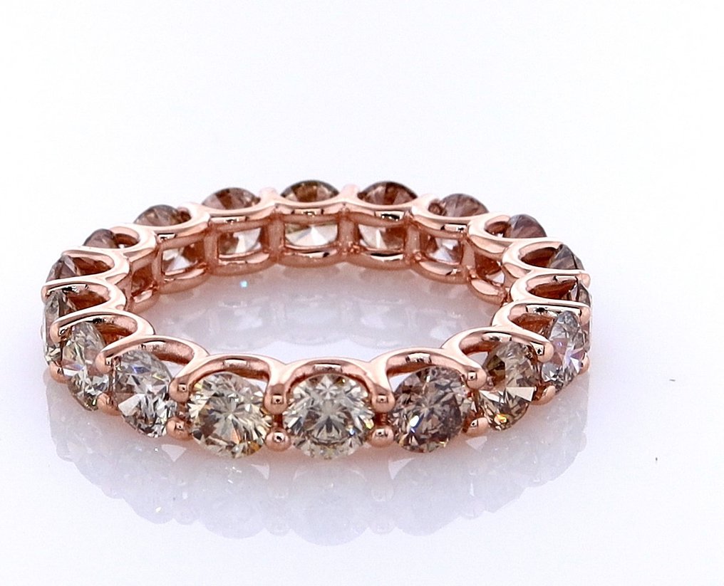 χωρίς τιμή ασφαλείας - Δαχτυλίδι - 14 καράτια Ροζ χρυσό -  3.50ct. tw. Διαμάντι (Φυσικού χρώματος) #3.2