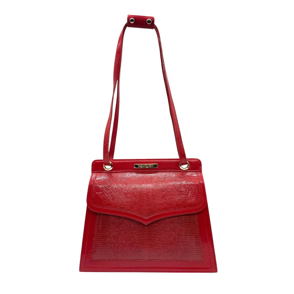 Yves Saint Laurent - YSL Embossed Leather One-Shoulder Bag with Logo Plate - 挎包 #1.0