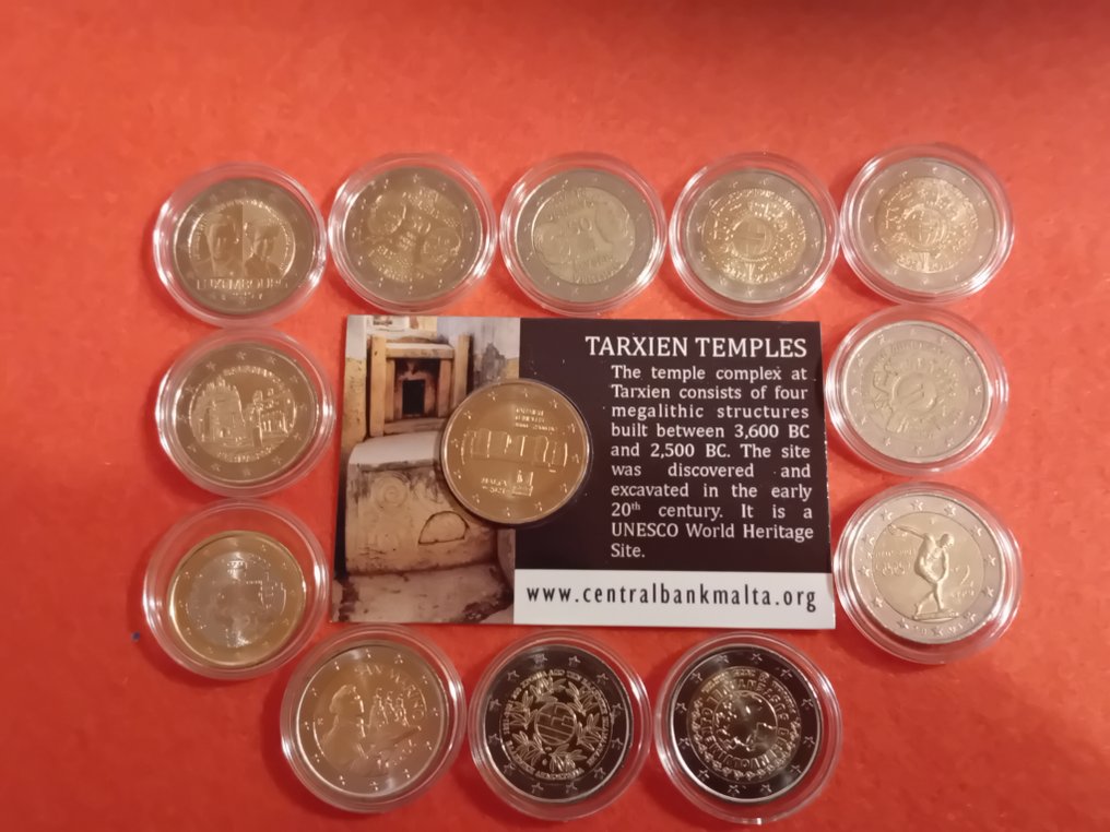 Europa. 1 Euro / 2 Euro Various Years (13 monedas) (Zonder minimumprijs) #1.0