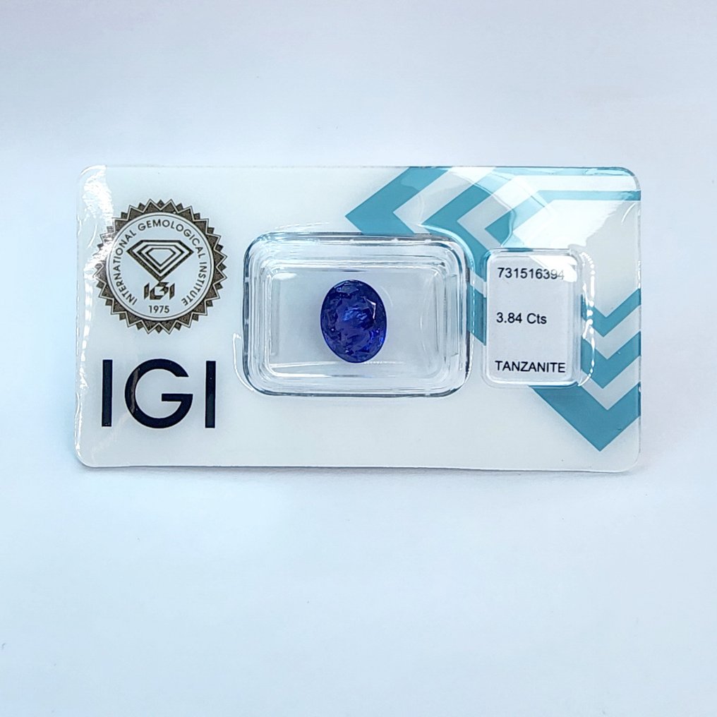 没有保留价 - 1 pcs 蓝色, 紫罗兰色 坦桑石 - 3.84 ct - 国际宝石研究院(IGI) #4.3