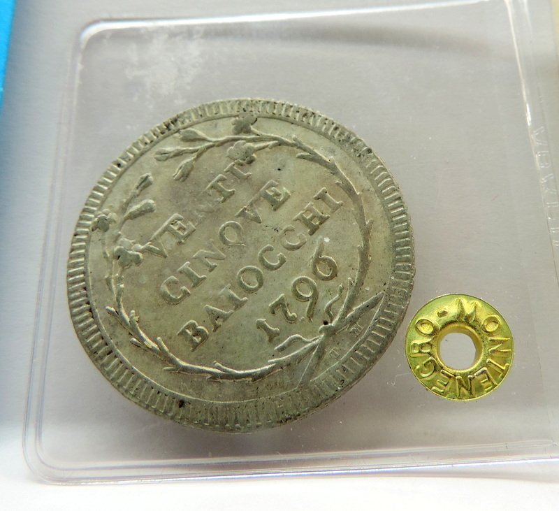 Olaszország - Pápai államok Papa Pio VI. 25 Baiocchi 1796 (Nincs minimálár) #1.0