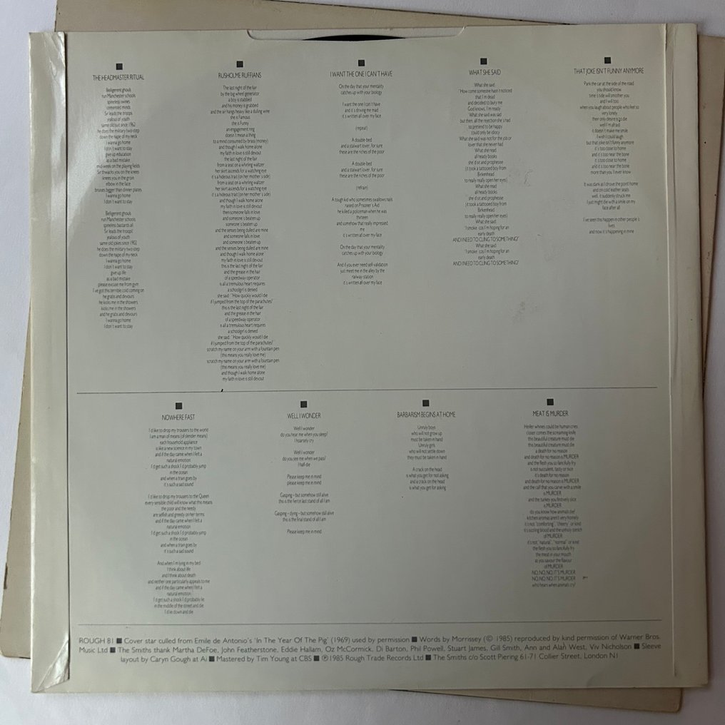 The Smiths - Meat Is Murder (1st pressing!) - Single Vinyl Record - 1st Pressing - 1985 #2.1