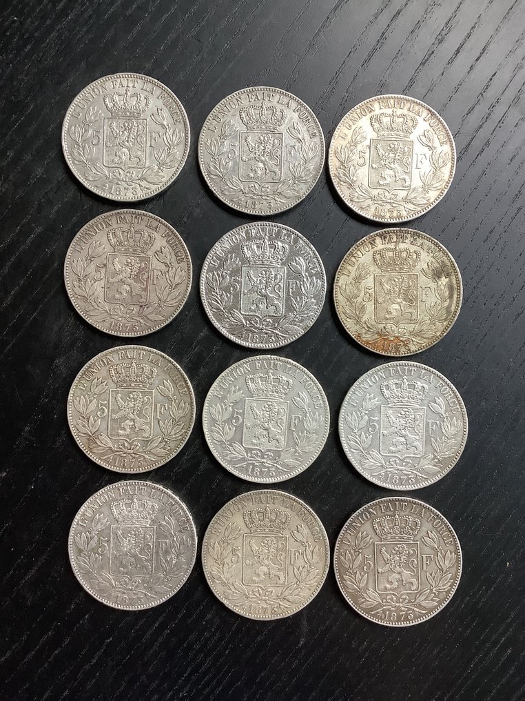 比利时. 利奥波德二世. 5 Francs 1873  (没有保留价) #1.0