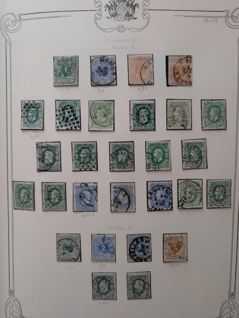 Belgium 1865/1934 - Belgium collection with 3 blocks of four nines. #3.2